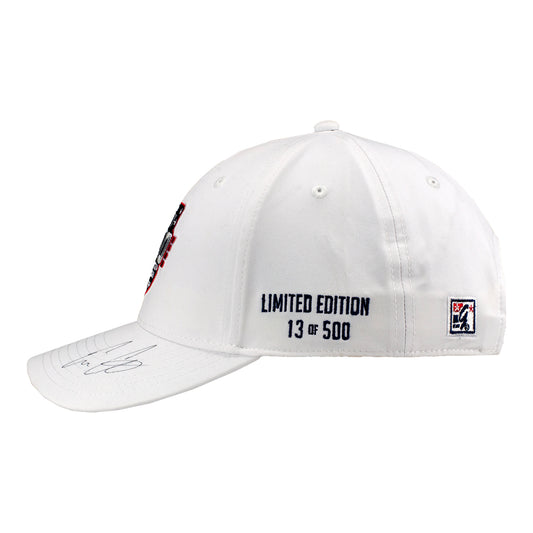 2026 Indy 500 LE #13 Starting Field Hat Autographed by Ed Carpenter in White - Left Side View