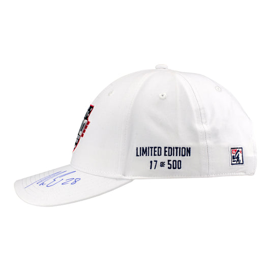 2026 Indy 500 LE #17 Starting Field Hat Autographed by Marcus Ericsson in White - Left Side View