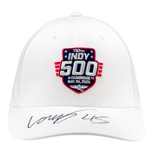 2026 Indy 500 LE #21 Starting Field Hat Autographed by Louis Foster in White - Front View