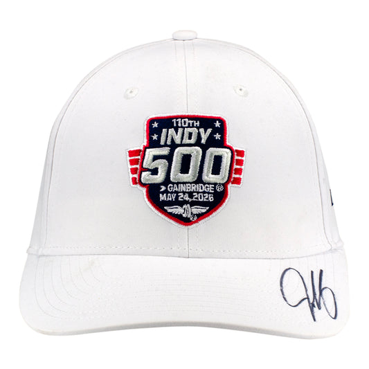 2026 Indy 500 LE #23 Starting Field Hat Autographed by Josef Newgarden in White - Front view