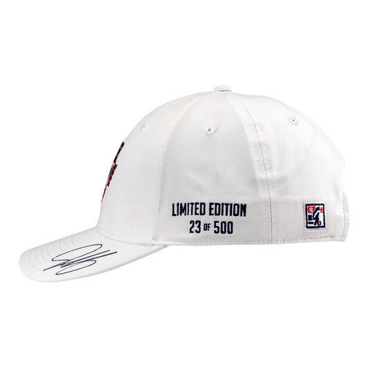 2026 Indy 500 LE #23 Starting Field Hat Autographed by Josef Newgarden in White - Left Side view