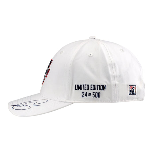 2026 Indy 500 LE #24 Starting Field Hat Autographed by Romain Grosjean in White - Left Side view