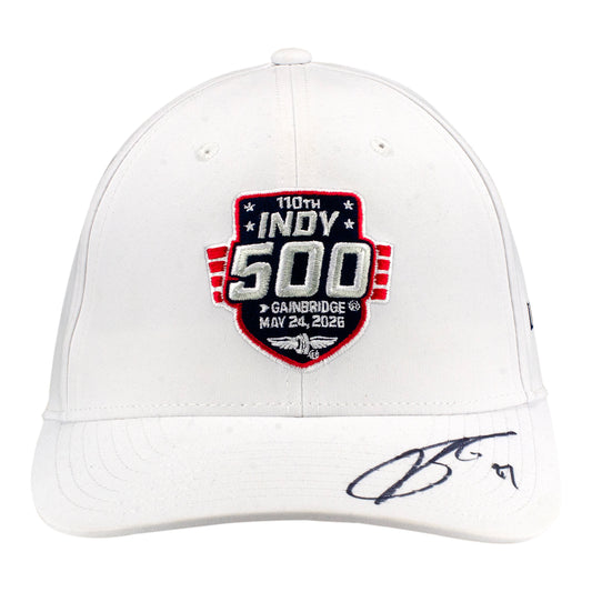 2026 Indy 500 LE #25 Starting Field Hat Autographed by Kyle Kirkwood in White - Front View