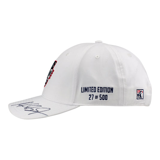 2026 Indy 500 LE #27 Starting Field Hat Autographed by Mick Schumacher in White - Left Side View