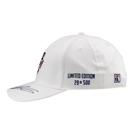 2026 Indy 500 LE #29 Starting Field Hat Autographed by Dennis Hauger in White - Left Side View