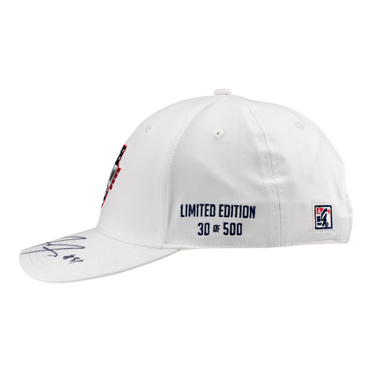 2026 Indy 500 LE #30 Starting Field Hat Autographed by Jacob Abel in White - Left Side View