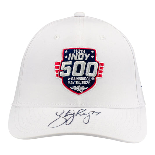 2026 Indy 500 LE #31 Starting Field Hat Autographed by Sting Ray Robb in White - Front View