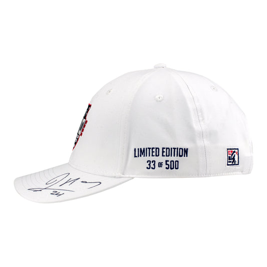 2026 Indy 500 LE #33 Starting Field Hat Autographed by Jack Harvey in White - Left Side View