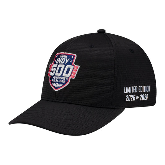 2026 Indy 500 Numbered Black Hat in Black - Front Left View
