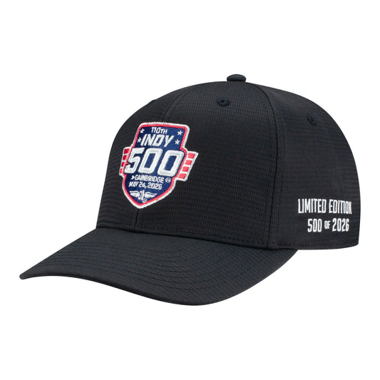 2026 Indy 500 Numbered Hat #500 in Black - Front Left View