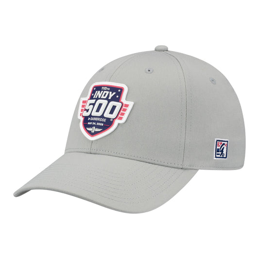 2026 Indy 500 Flex Fit Grey Hat in Grey - Front Left View