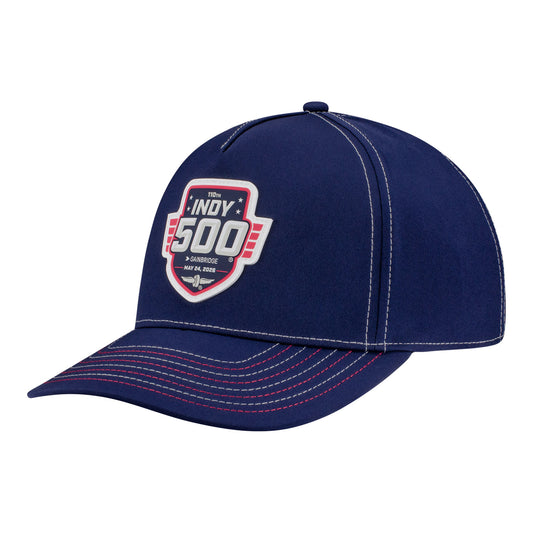 2026 Indy 500 Top Stitch Hat Red White Blue - Front Left View