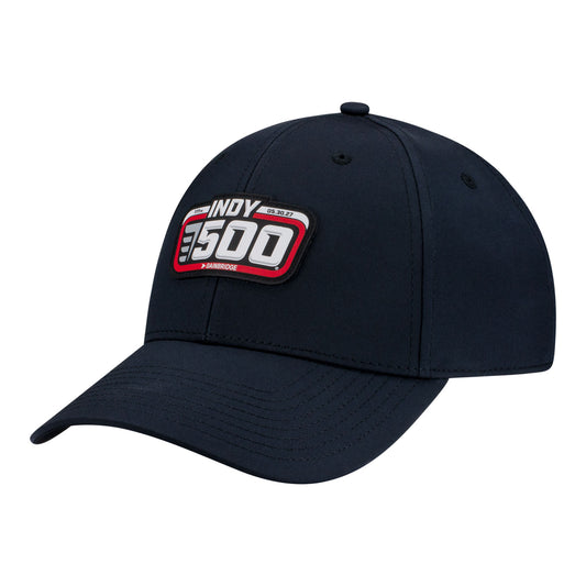 2027 Indy 500 Performance Black Logo Hat in Black - Front left View