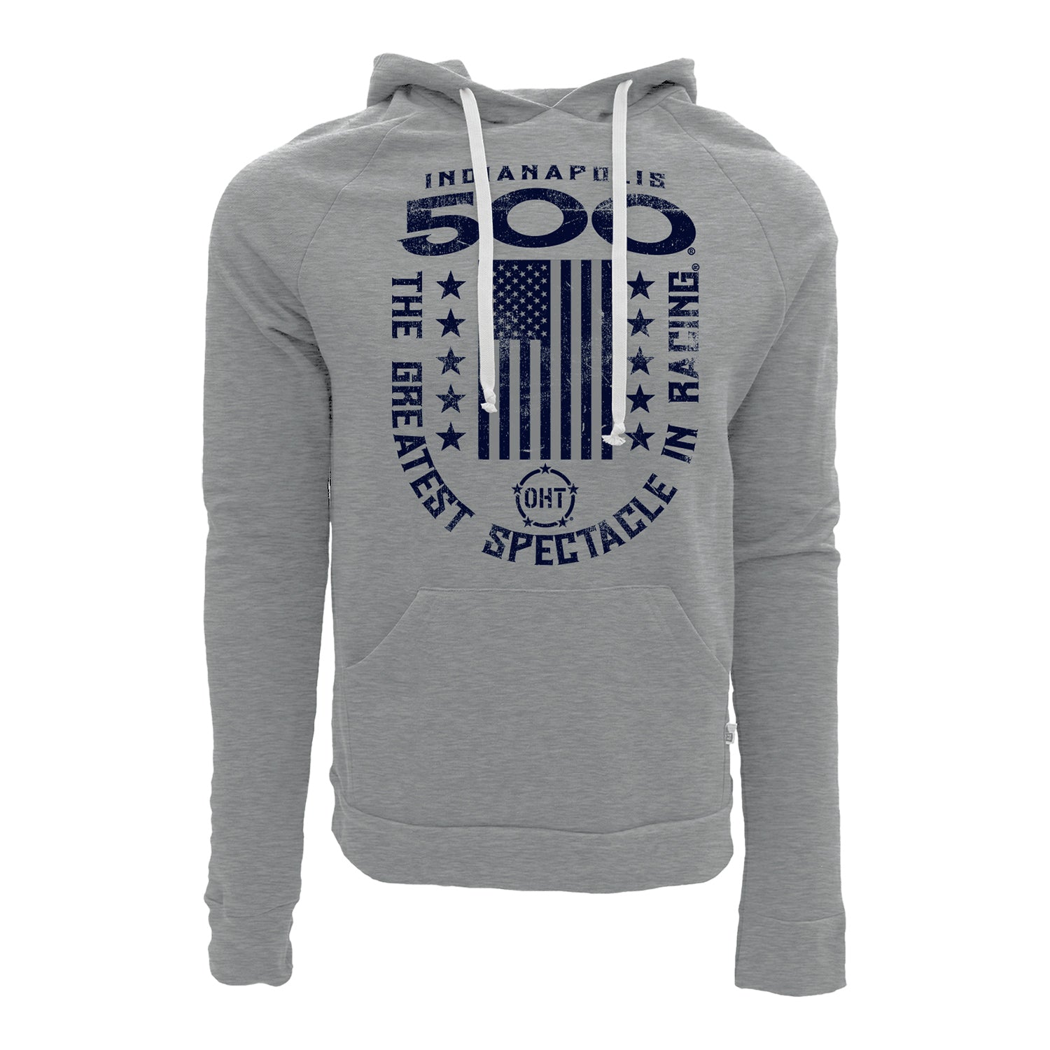 2026 Indy 500 OHT Honor Flag Hoodie in Grey - Front View