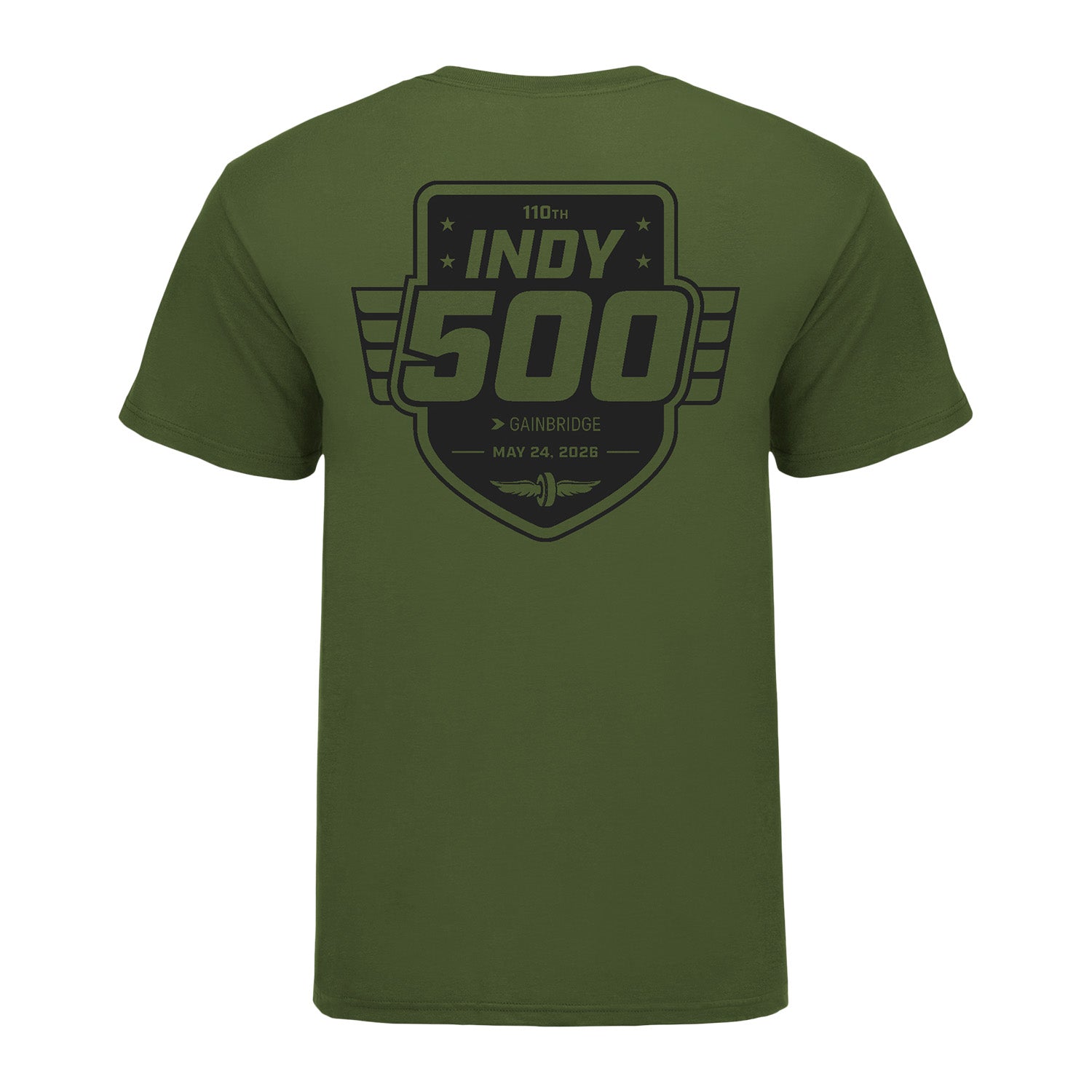 2026 Indy 500 Logo T-Shirt in Green - Back View