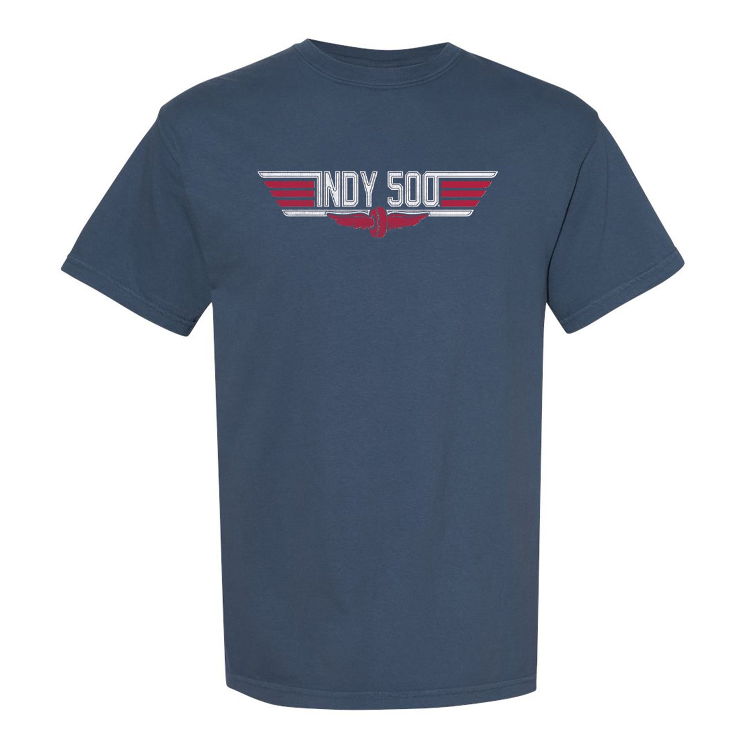 2026 Indy 500 Need for Speed T-Shirt in Blue - Front View
