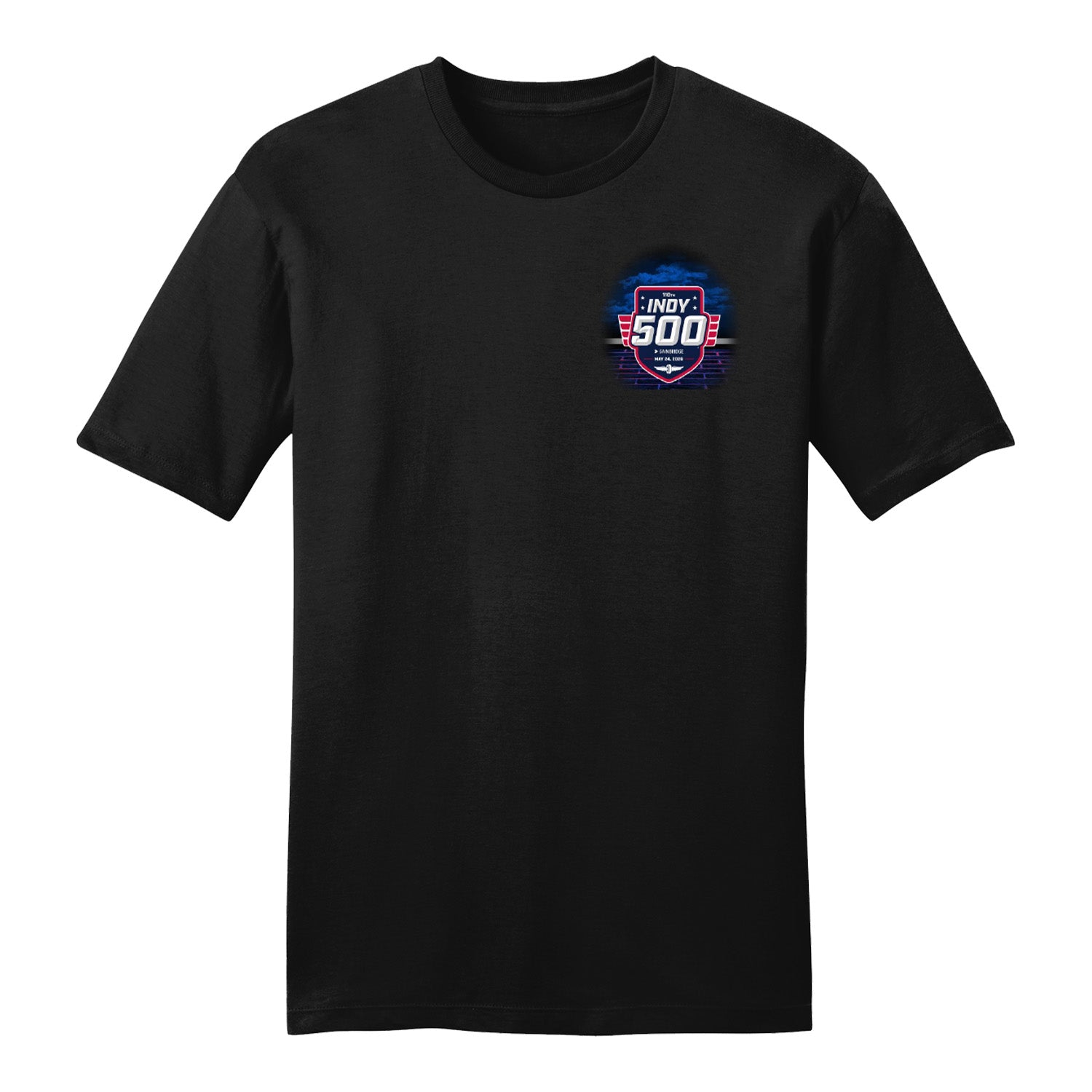 2026 Indy 500 Ghost Blackhawk T-Shirt in Black - Front View