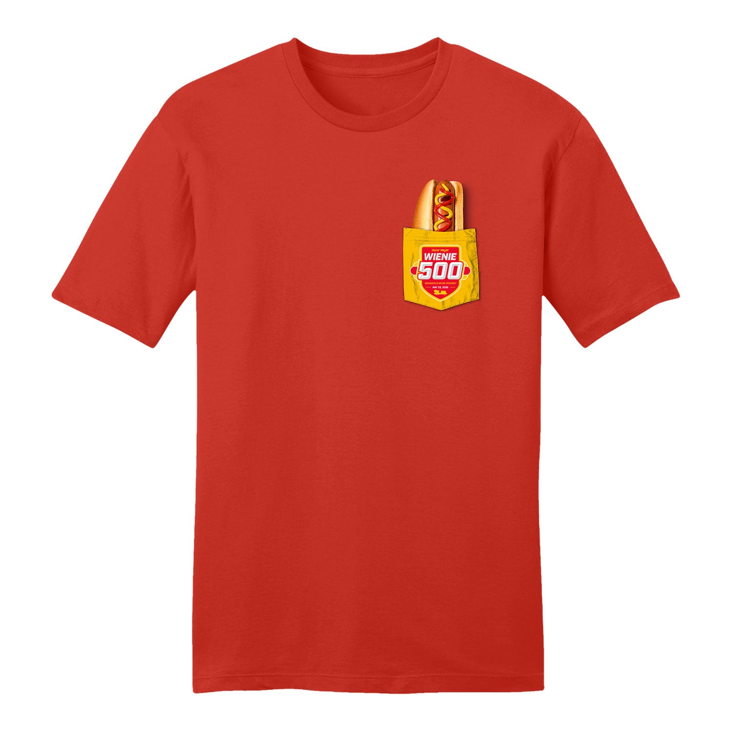 2026 Wienie 500 Hotdog Pocket in Red - Front View
