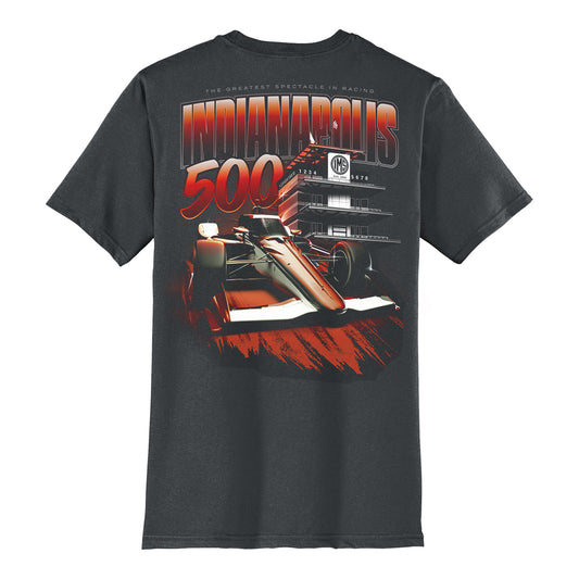 2027 Indianapolis 500 Ghost Car T-Shirt in Black - Back view
