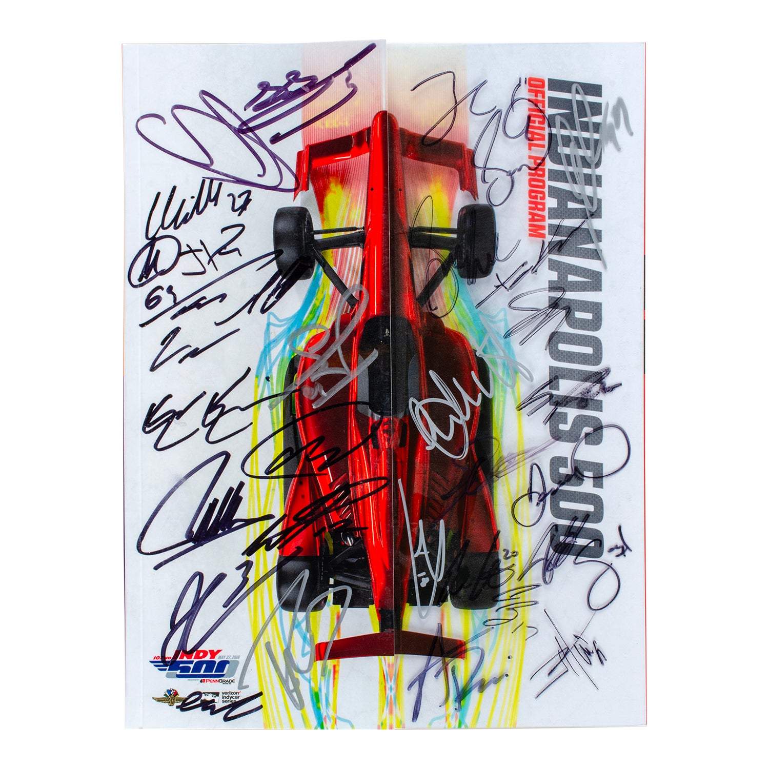 2018 Indy 500 Autographed Program - Front View