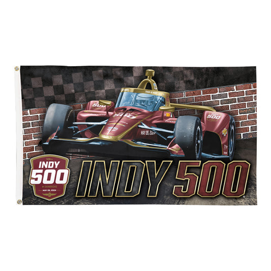 2024 Indy 500 3x5 Event Flag - front view