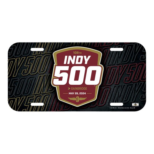 2024 Indy 500 Event License Plate - front view