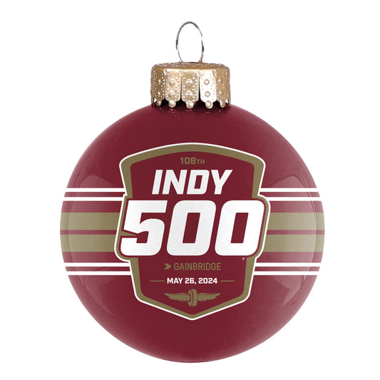2024 Indy 500 Stripe Ball Ornament - front view