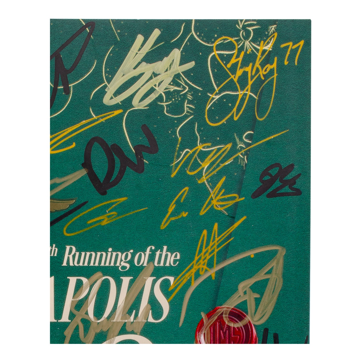 2025 Indy 500 Autographed Program - Top Right Detail View