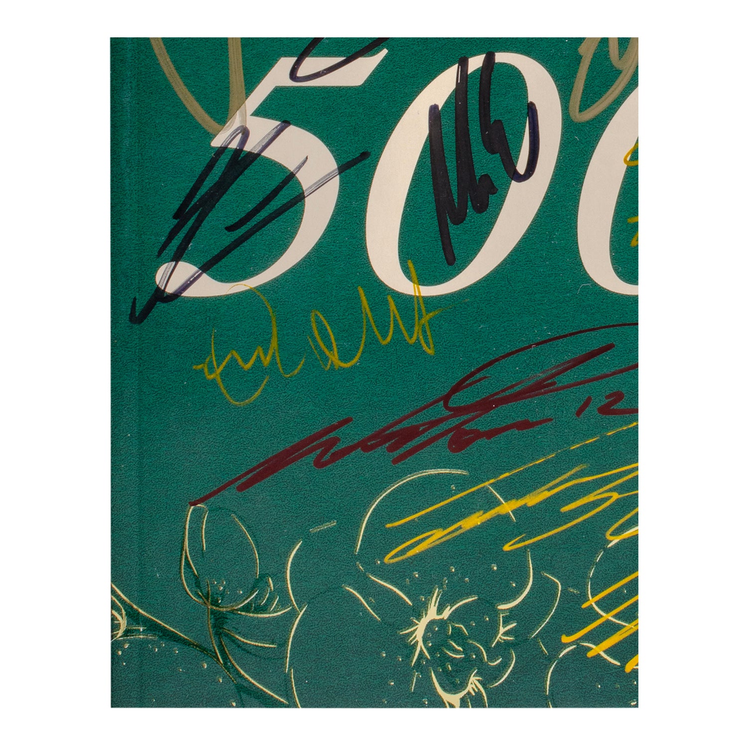 2025 Indy 500 Autographed Program - Bottom Left Detail View