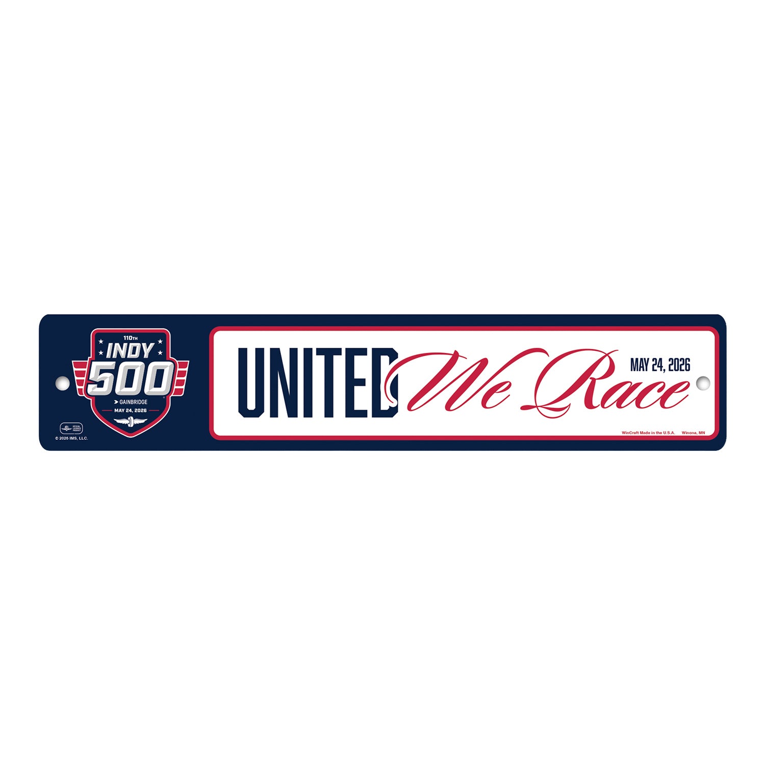 2026 Indy 500 Event Street Sign - Front View