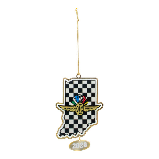 2026 WWF Checkered State Metal Ornament - Front View