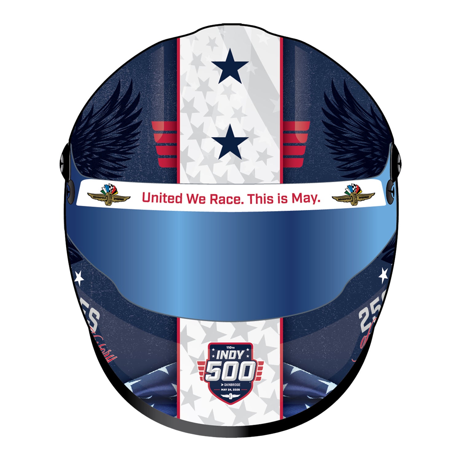 2026 Indy 500 Mini Helmet in Blue - Front View