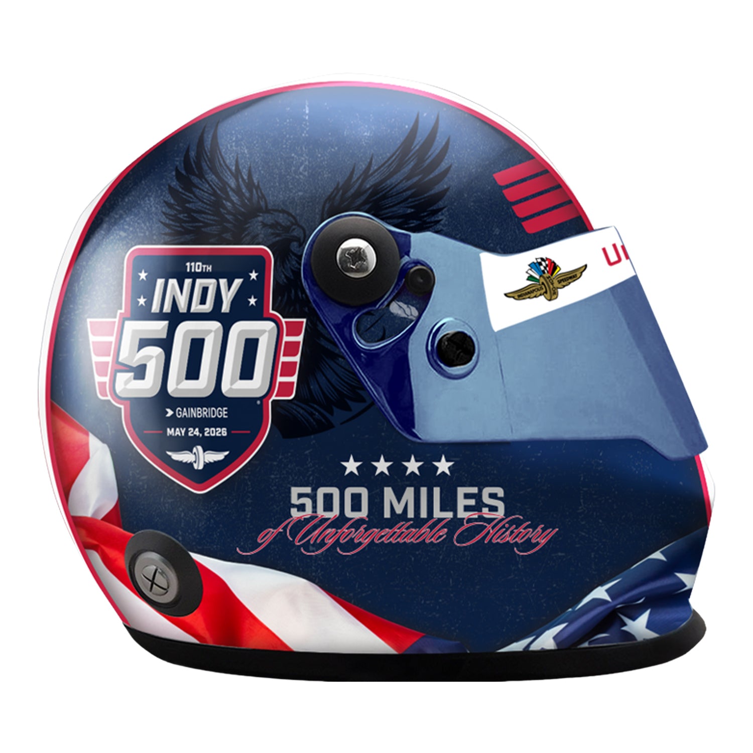 2026 Indy 500 Mini Helmet in Blue - Right Side View
