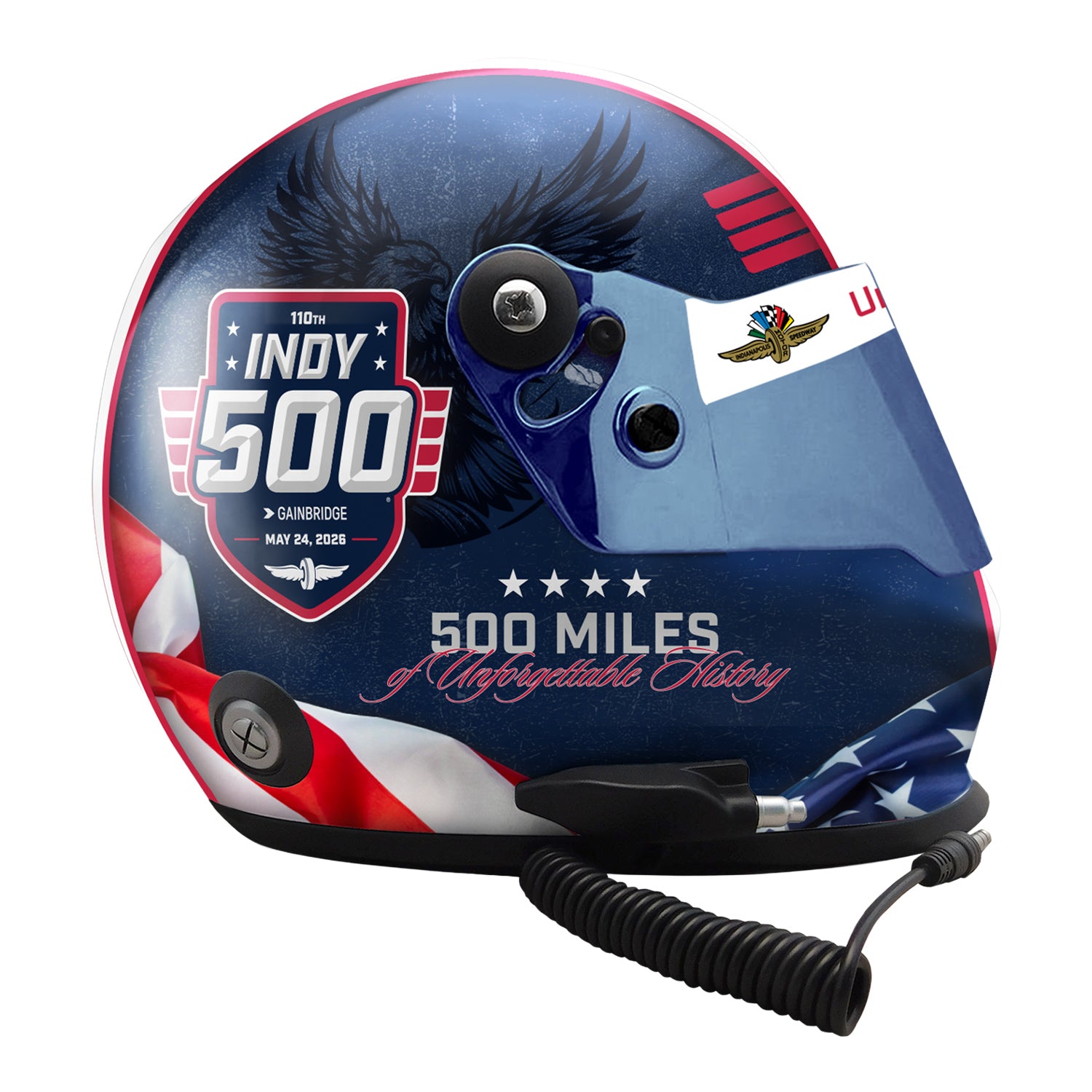 2026 Indy 500 Full-Size Helmet in Blue - Right Side View