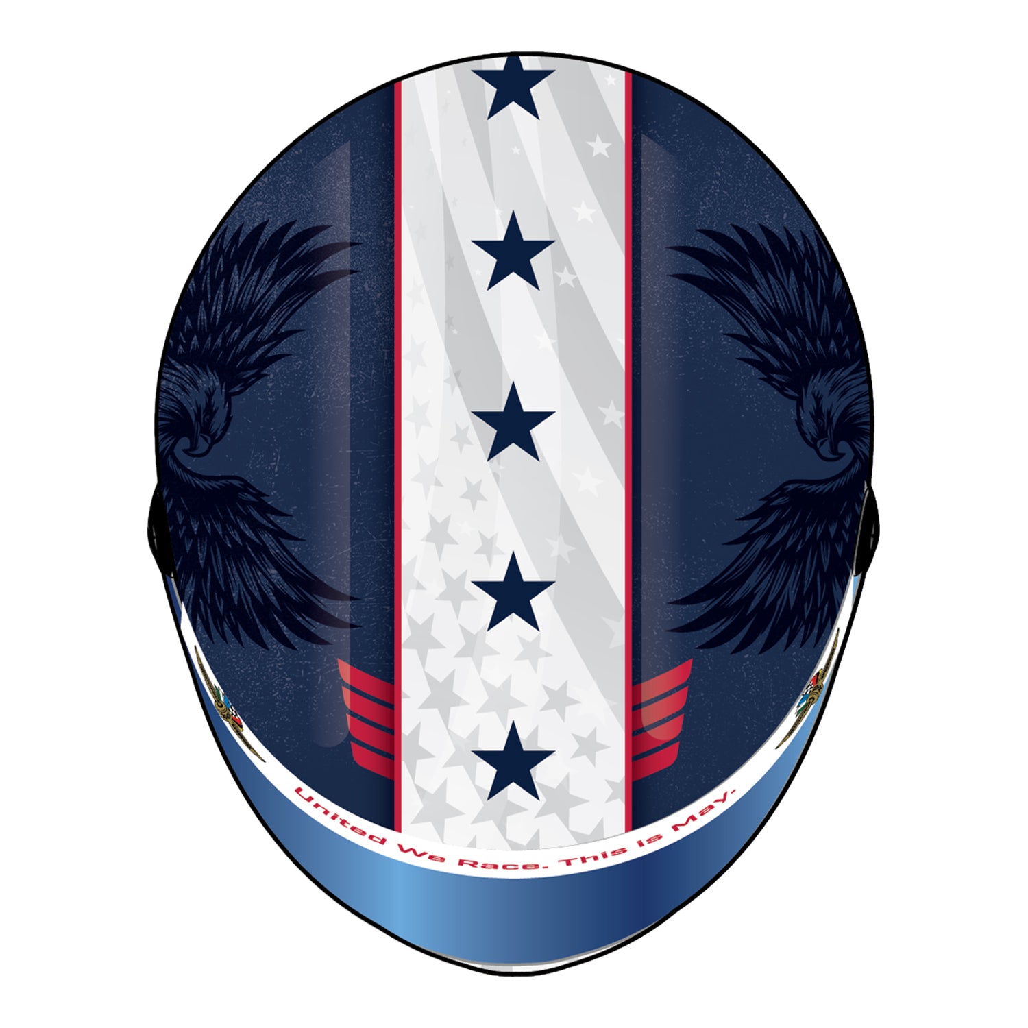 2026 Indy 500 Full-Size Helmet in Blue - Top View