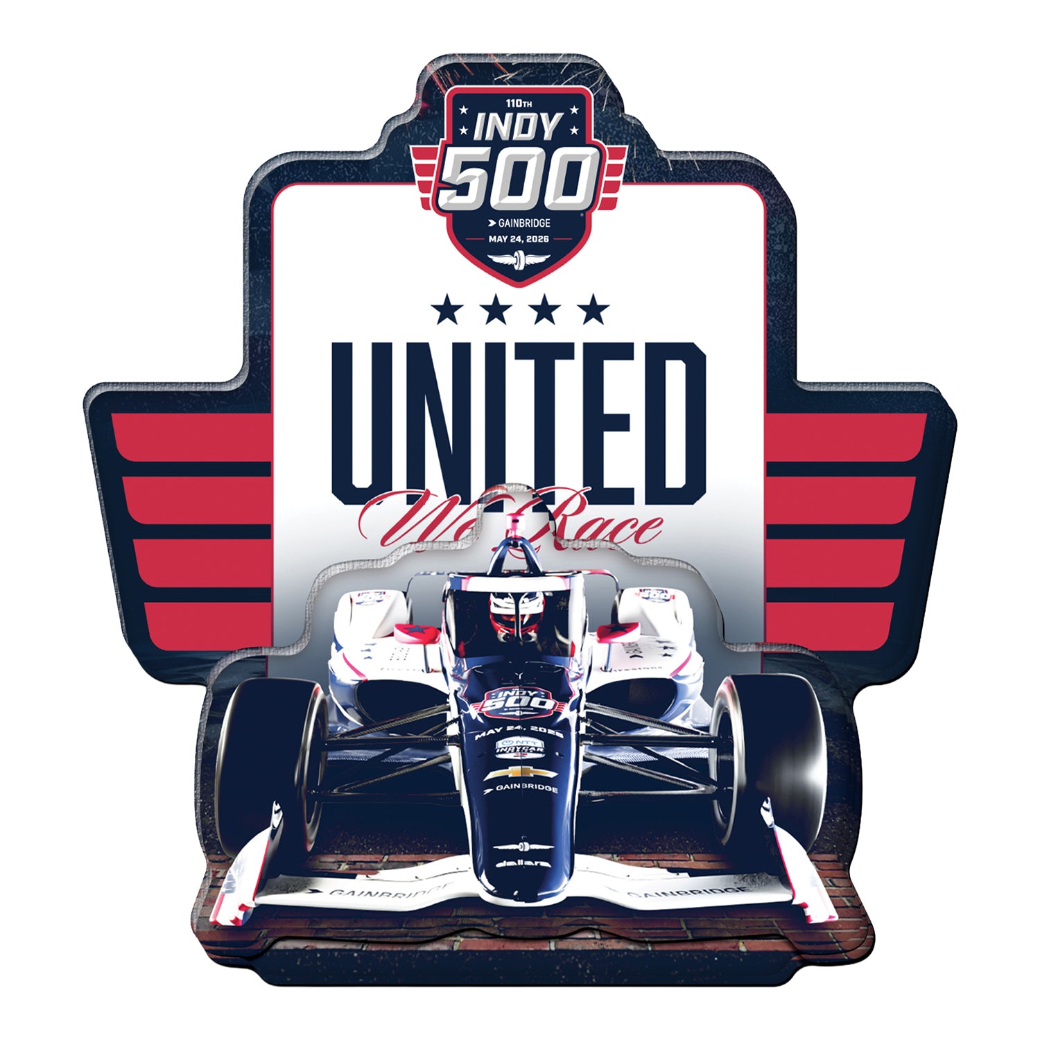 2026 Indy 500 United We Race Event Hi Def Magnet - Front View