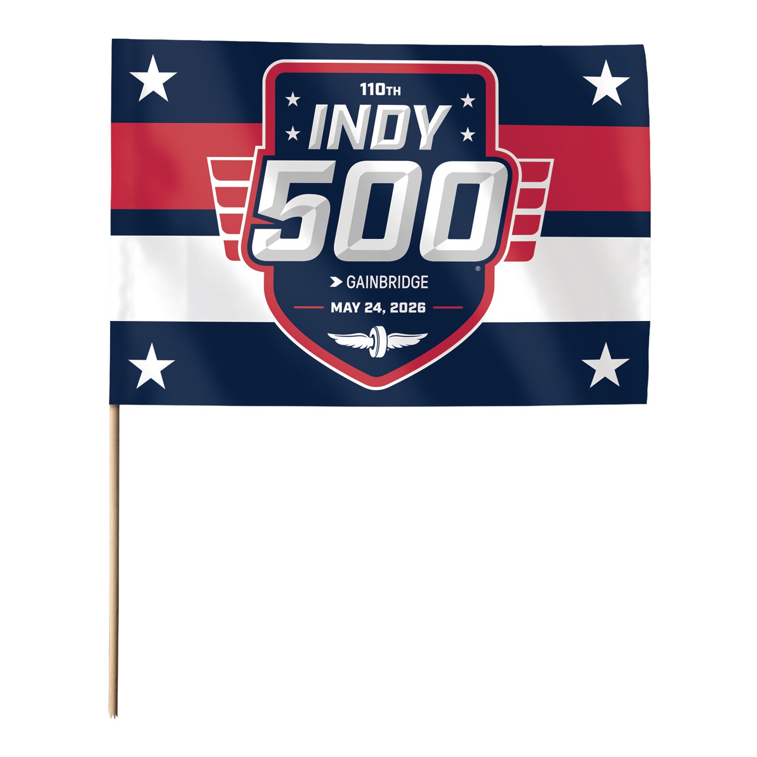 2026 Indy 500 Event Stick Flag - Front View
