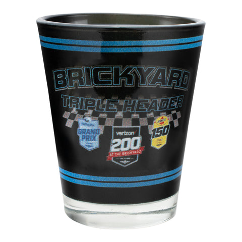 2023 Brickyard Triple Header Weekend Shot Glass - front view