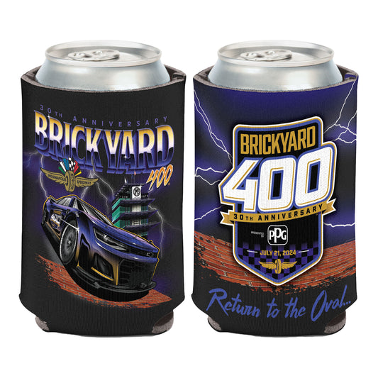 2024 Brickyard 400 Can Cooler 12oz 30th Anniversary - front and back view