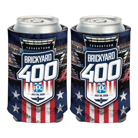 2026 Brickyard 400 Can Cooler - Front and Back View