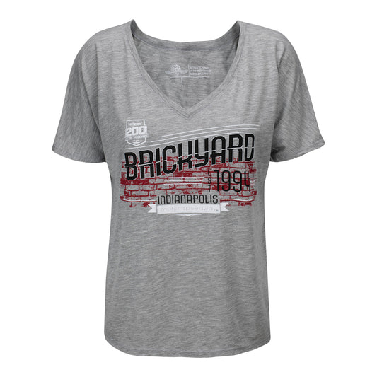 2023 Brickyard V-Neck T-Shirt in grey, front view