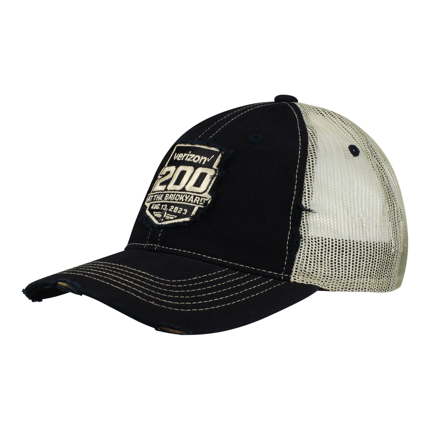 2023 Verizon 200 at the Brickyard Distressed Meshback Hat - Front View