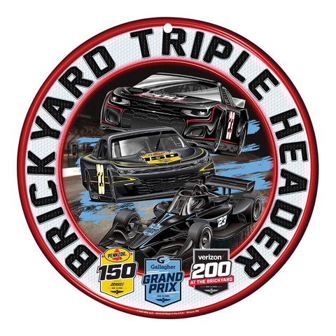 2023 Brickyard Triple Header Weekend Round Sign