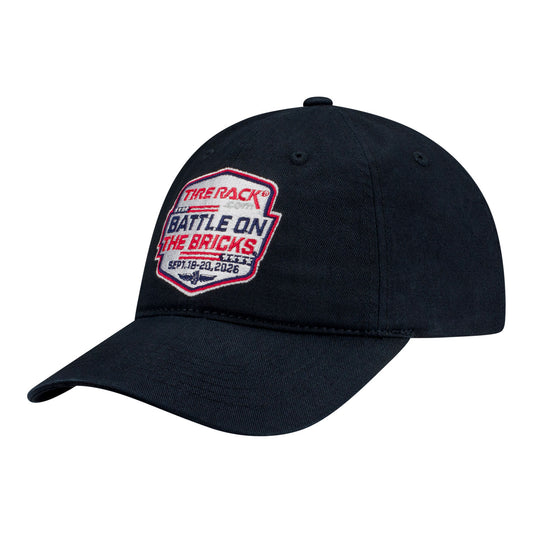 2026 IMSA Slouch Black Hat in Black - Front Left View