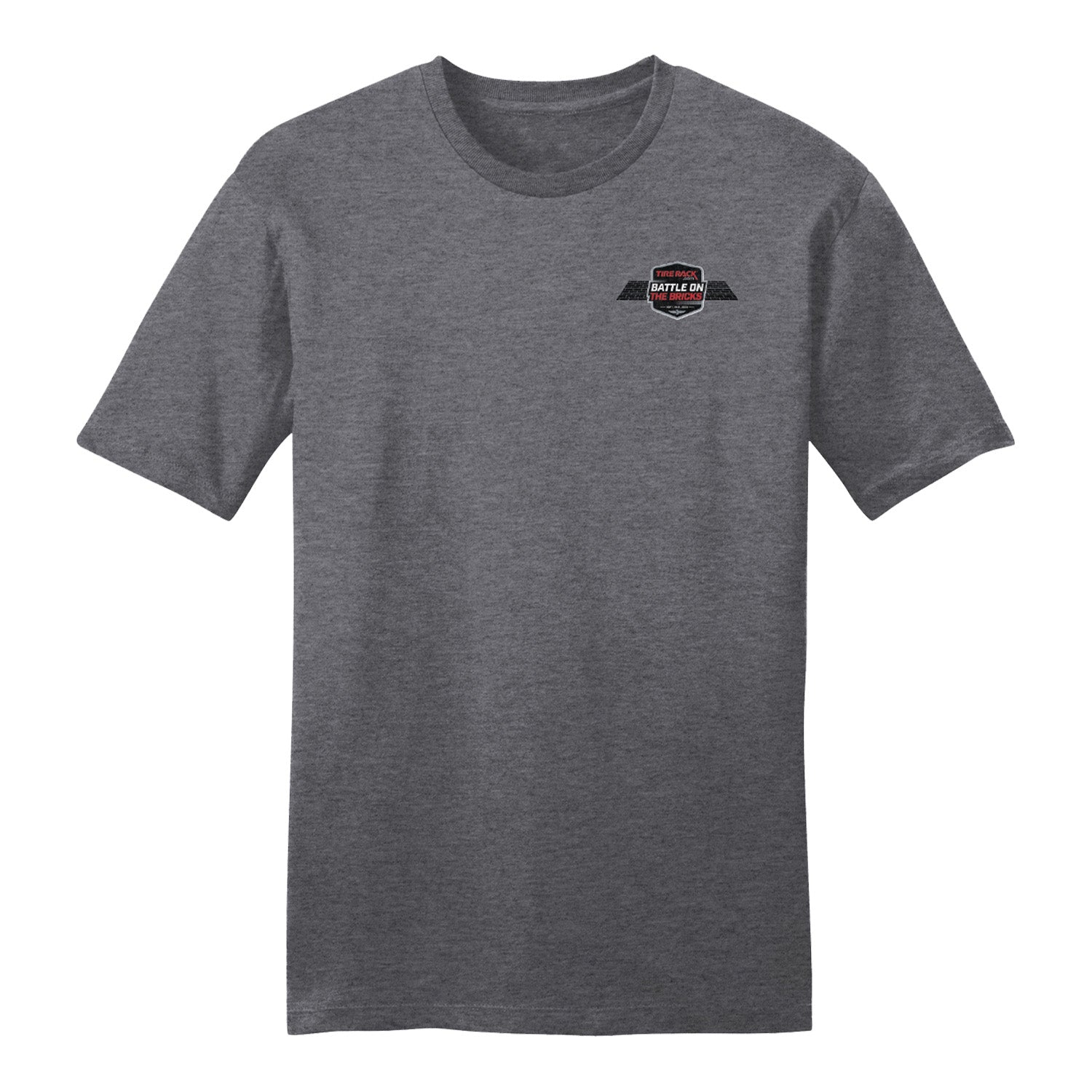 2025 TireRack.com Battle on the Bricks Event T-Shirt in Grey - Front View