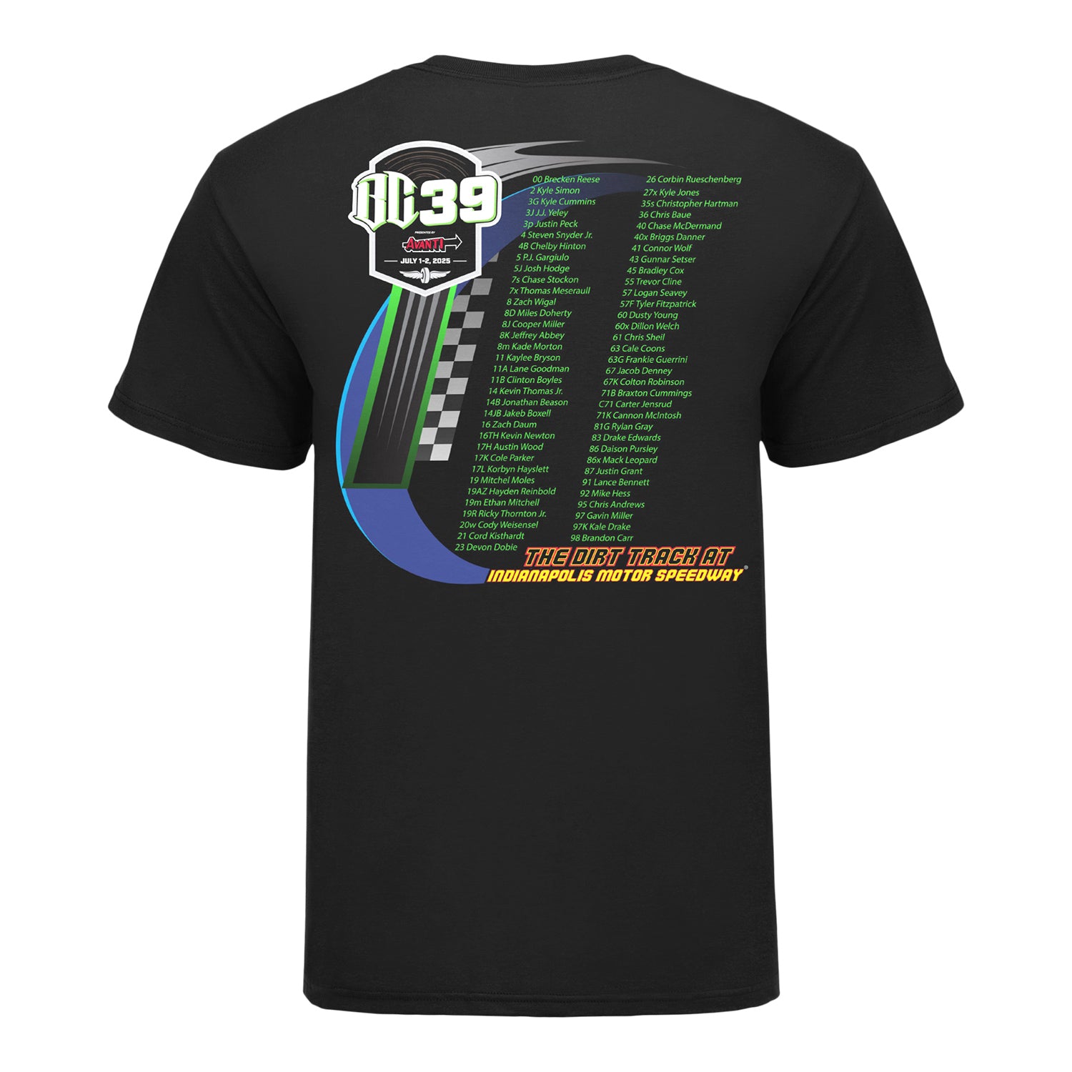2025 BC39 Entry Lineup Shirt in Black - Back View