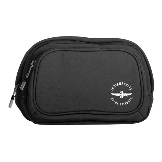 Wing Wheel Belt Bag Purse in Black - Front View