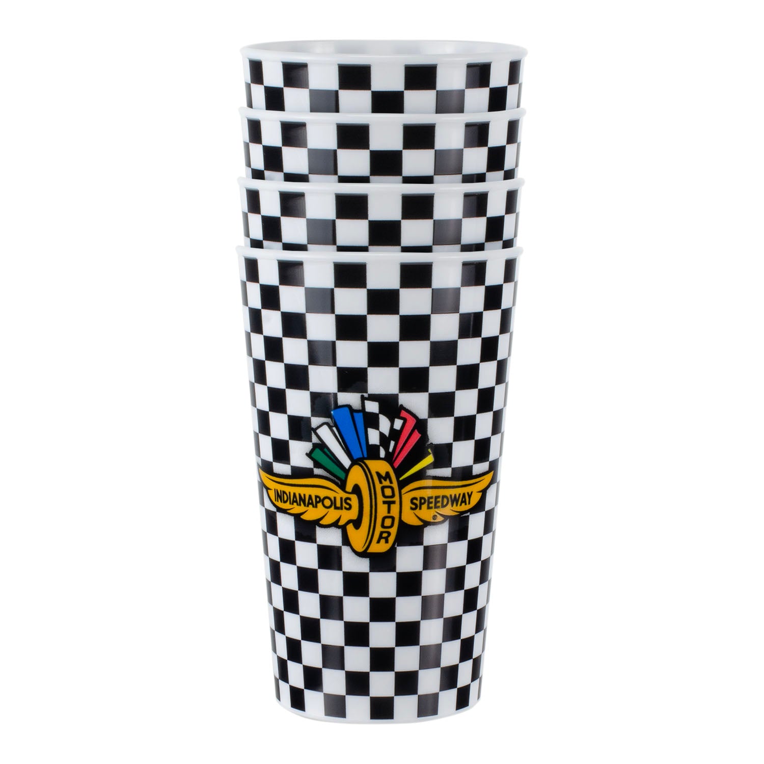 Wing Wheel Flag 4 Pack Tumbler Cup Set - Front View