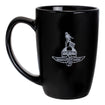 Wing Wheel Flag Borg Warner Trophy Contour Mug in Black - Front View