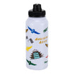 Wing Wheel Flag All Over Image Aqua Bottle 34oz in White - Back View